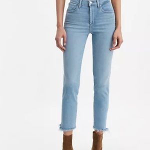 Levi Sculpt 724 High Rise Straight Cropped Jeans